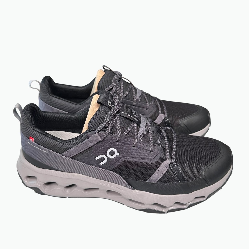 New On Running Cloudhorizon Hiking Running Shoes Men 12.5 Black/Alloy Waterproof